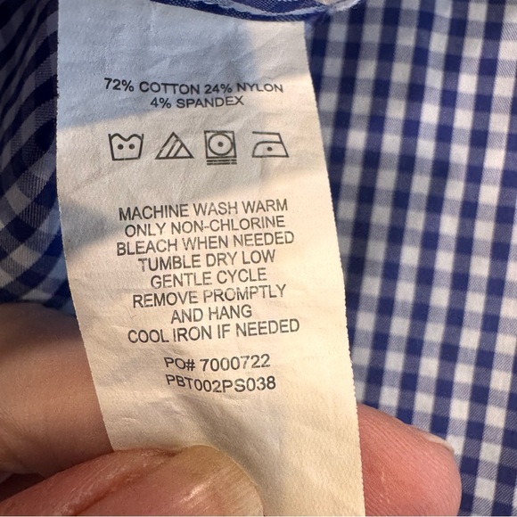 Psycho Bunny Shirt Men’s Sz 16 1/2 X 33 Button Up Shirt Long Sleeve Blue/White - Picture 8 of 8